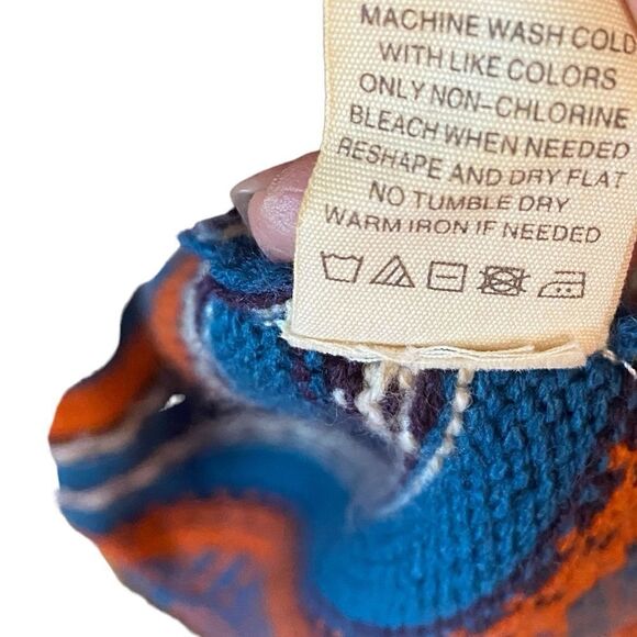 Chelsea & Violet L Beige Aztec Southwestern Knit Long Waist Tie Sweater Hoodie - Picture 7 of 8